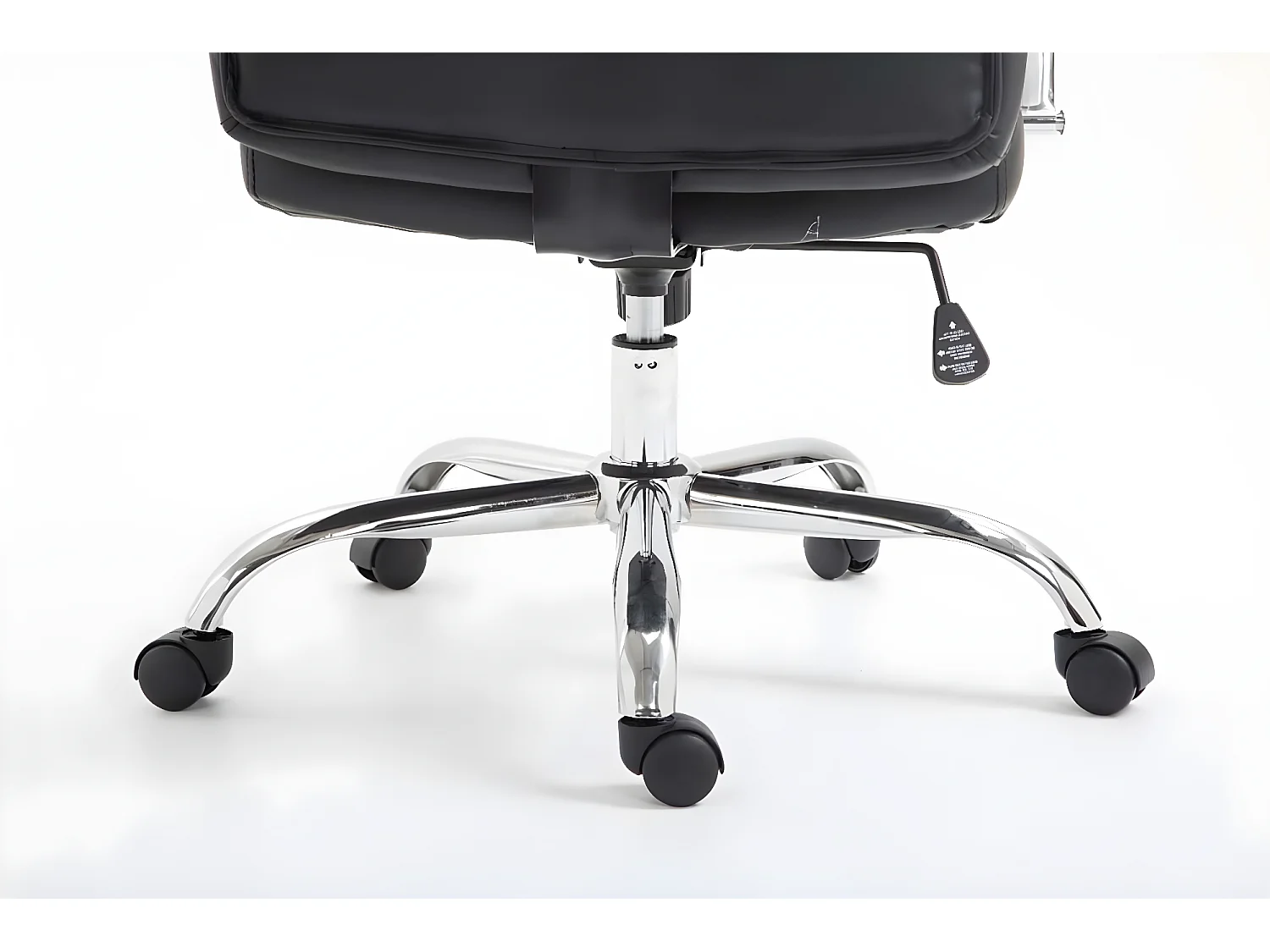 Chaise de bureau - Similicuir & Métal chromé - Noir - Valais