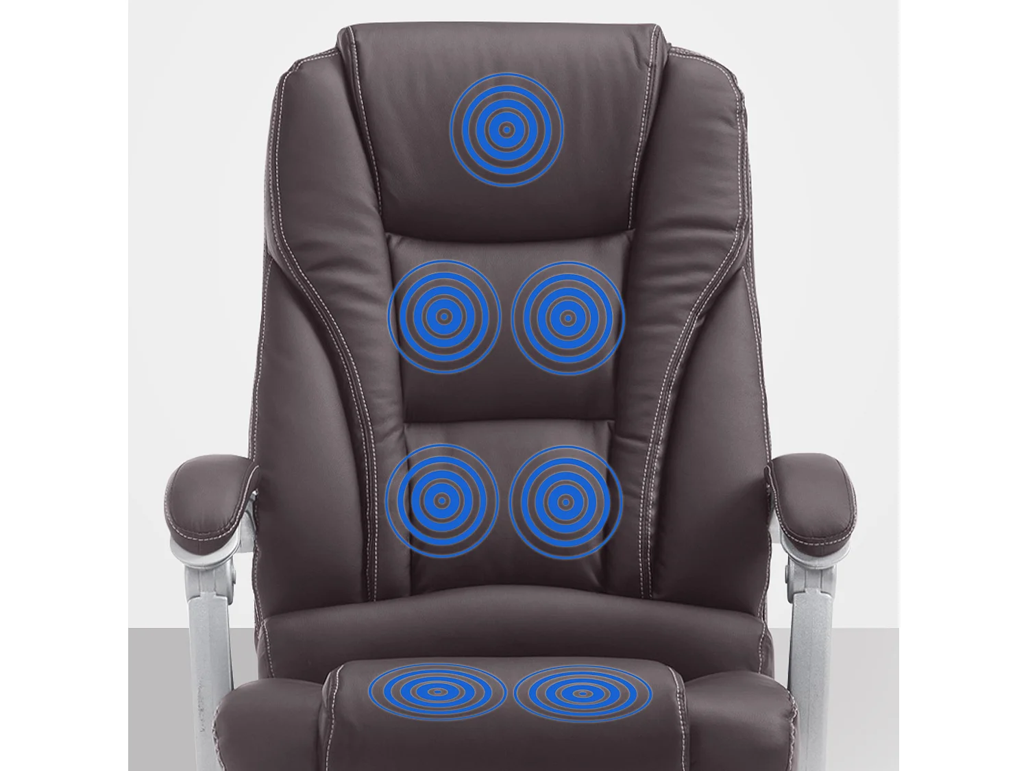 Chaise de bureau - Similicuir & Métal chromé - Marron - Pacific