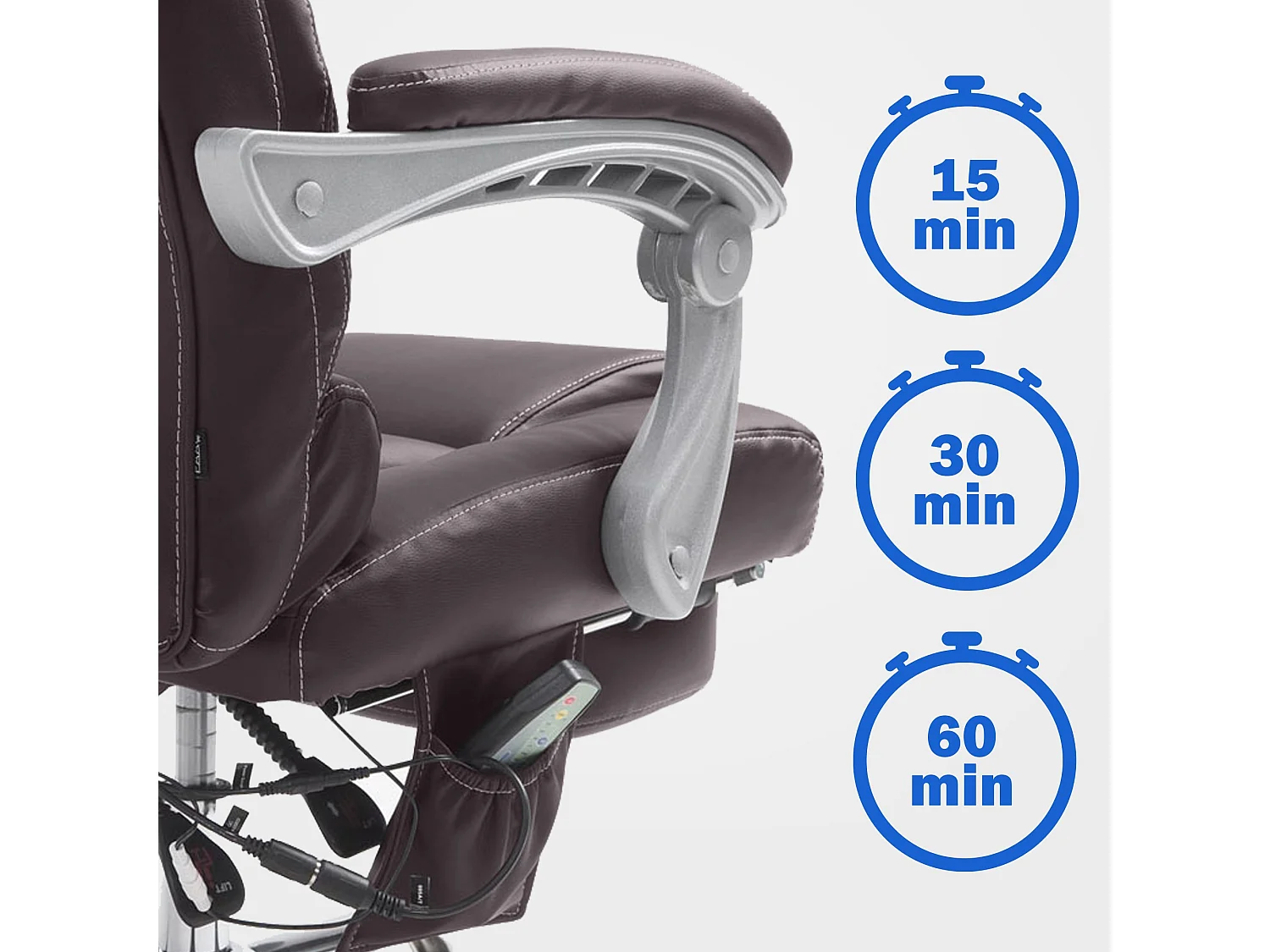 Chaise de bureau - Similicuir & Métal chromé - Marron - Pacific