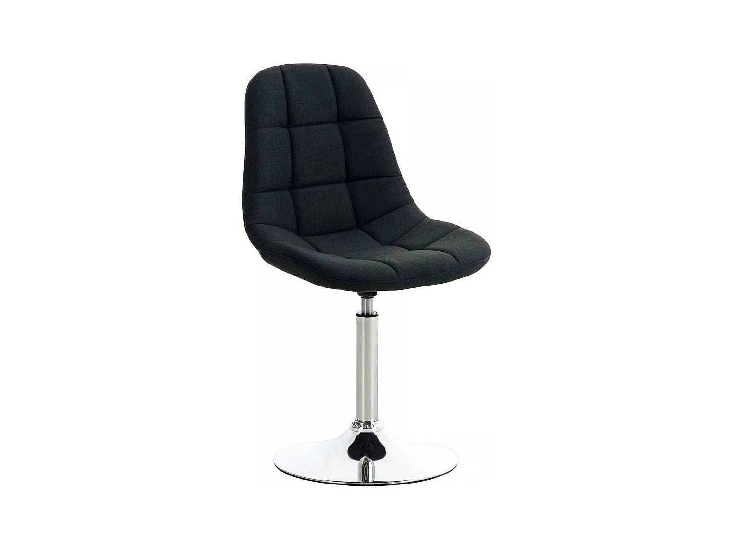 Chaise de bureau - Tissu & Métal chromé - Noir - Emil