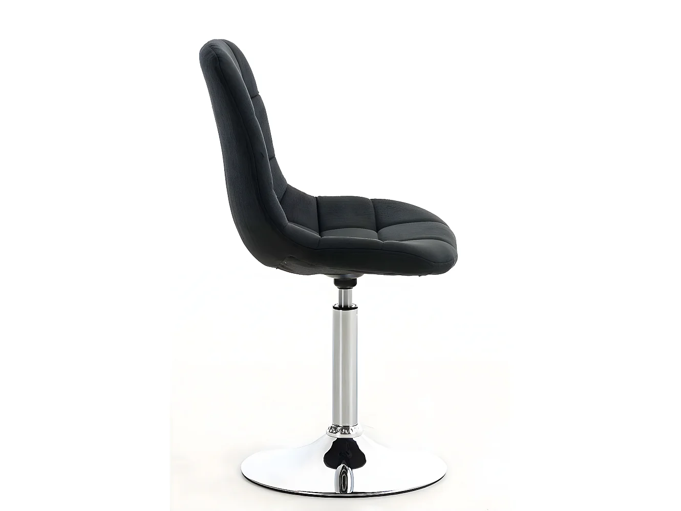 Silla de oficina - Tela & Metal cromado - Negro - Emil