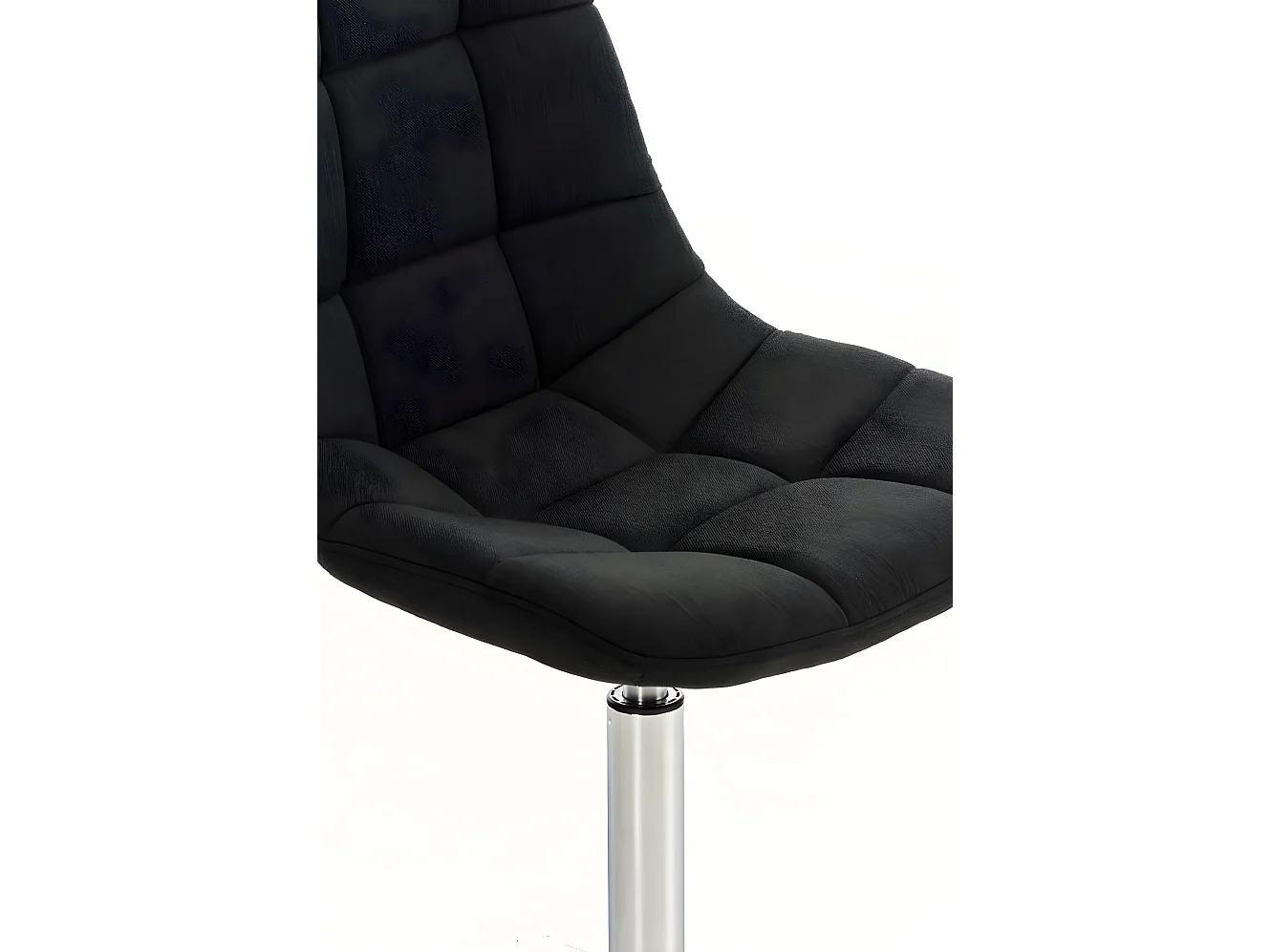 Silla de oficina - Tela & Metal cromado - Negro - Emil