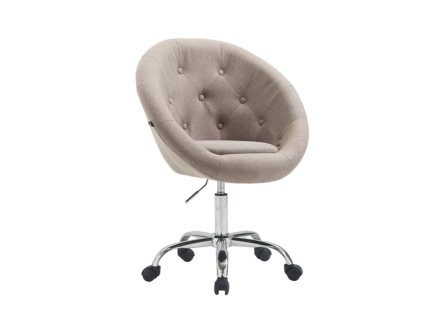 Tabouret de bureau - Tissu & Métal chromé - Taupe - London V2 Stoff