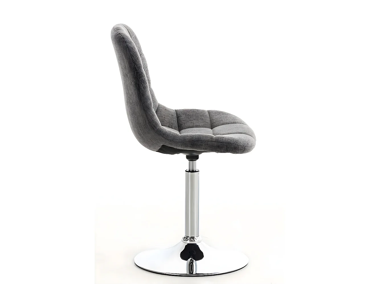 Chaise de bureau - Tissu & Métal chromé - Gris clair - Emil