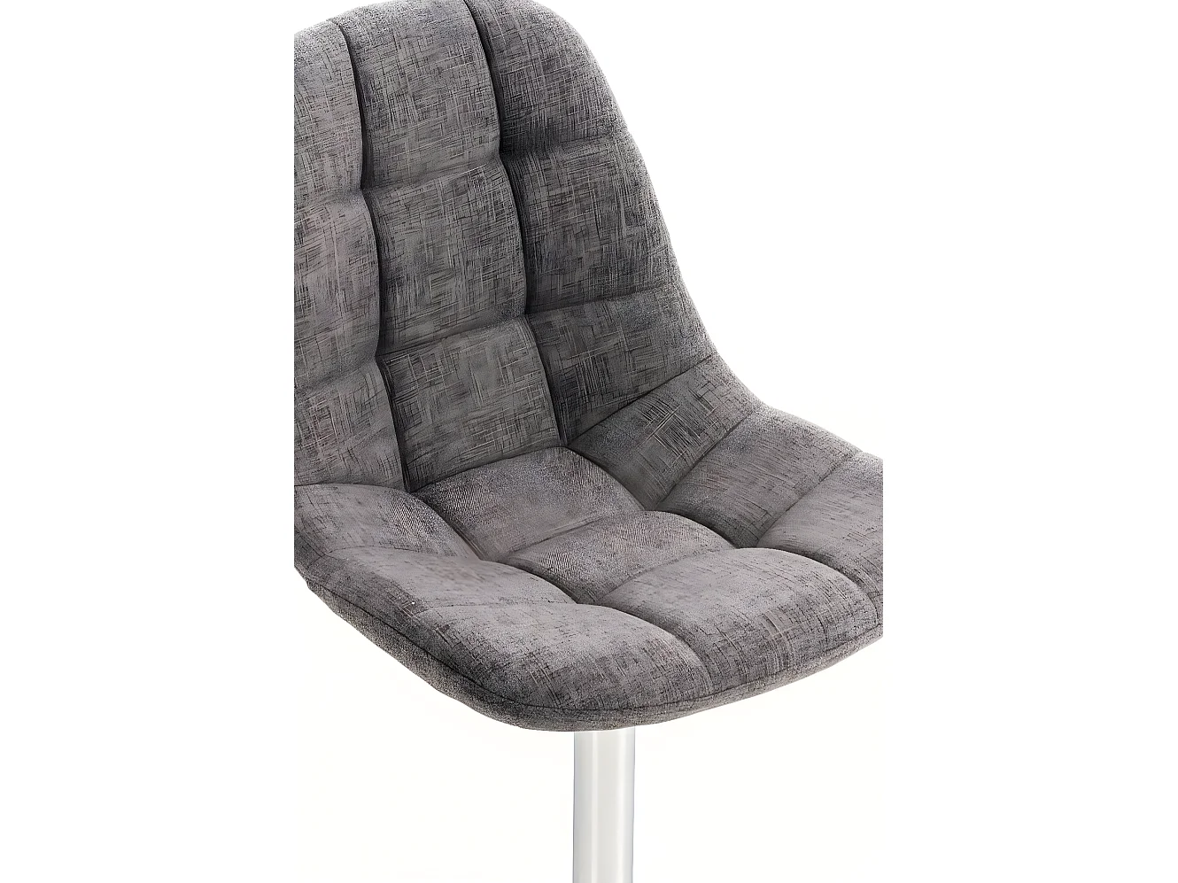 Chaise de bureau - Tissu & Métal chromé - Gris clair - Emil