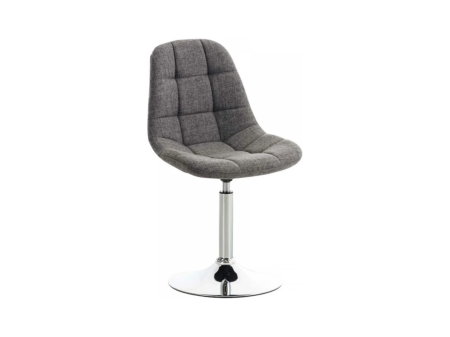 Chaise de bureau - Tissu & Métal chromé - Gris clair - Emil