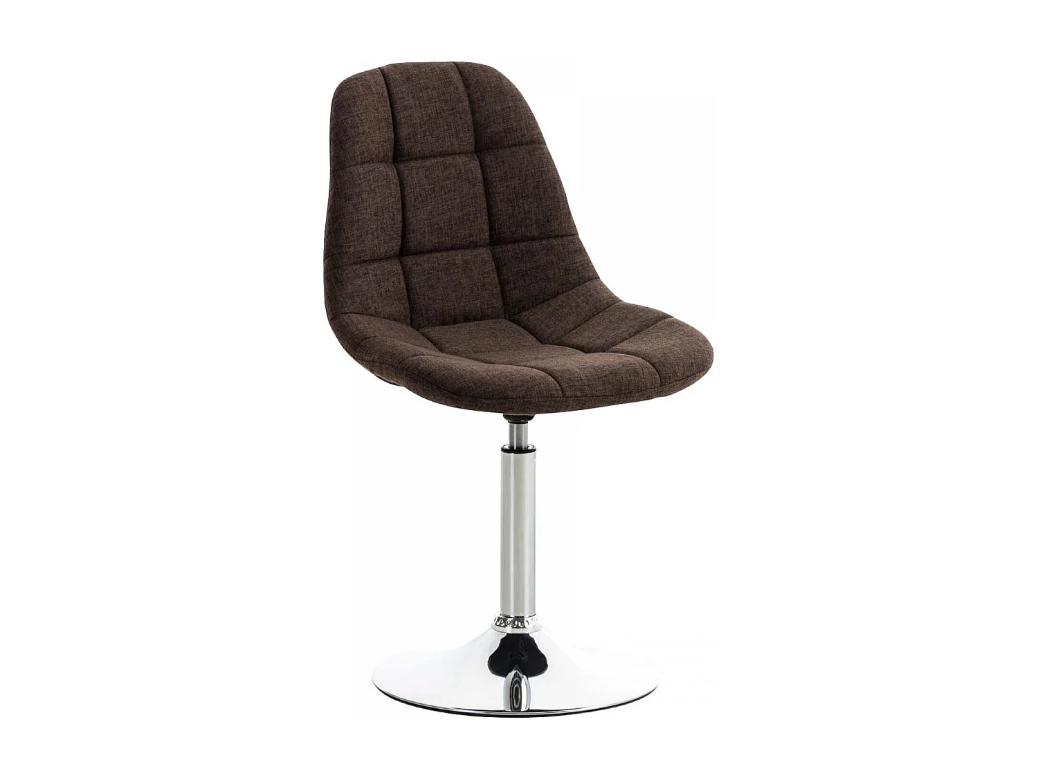 Chaise de bureau - Tissu & Métal chromé - Marron - Emil