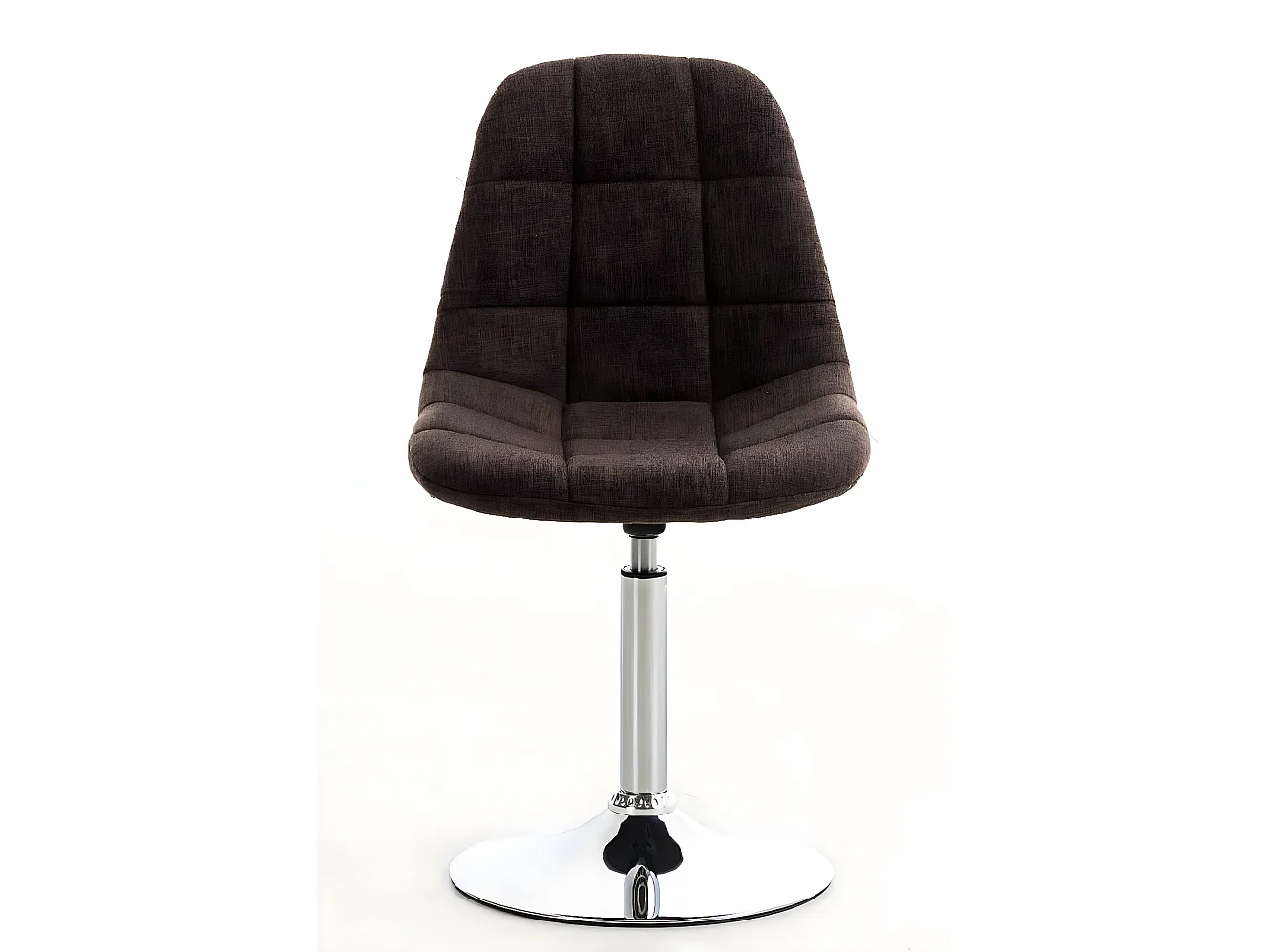 Chaise de bureau - Tissu & Métal chromé - Marron - Emil