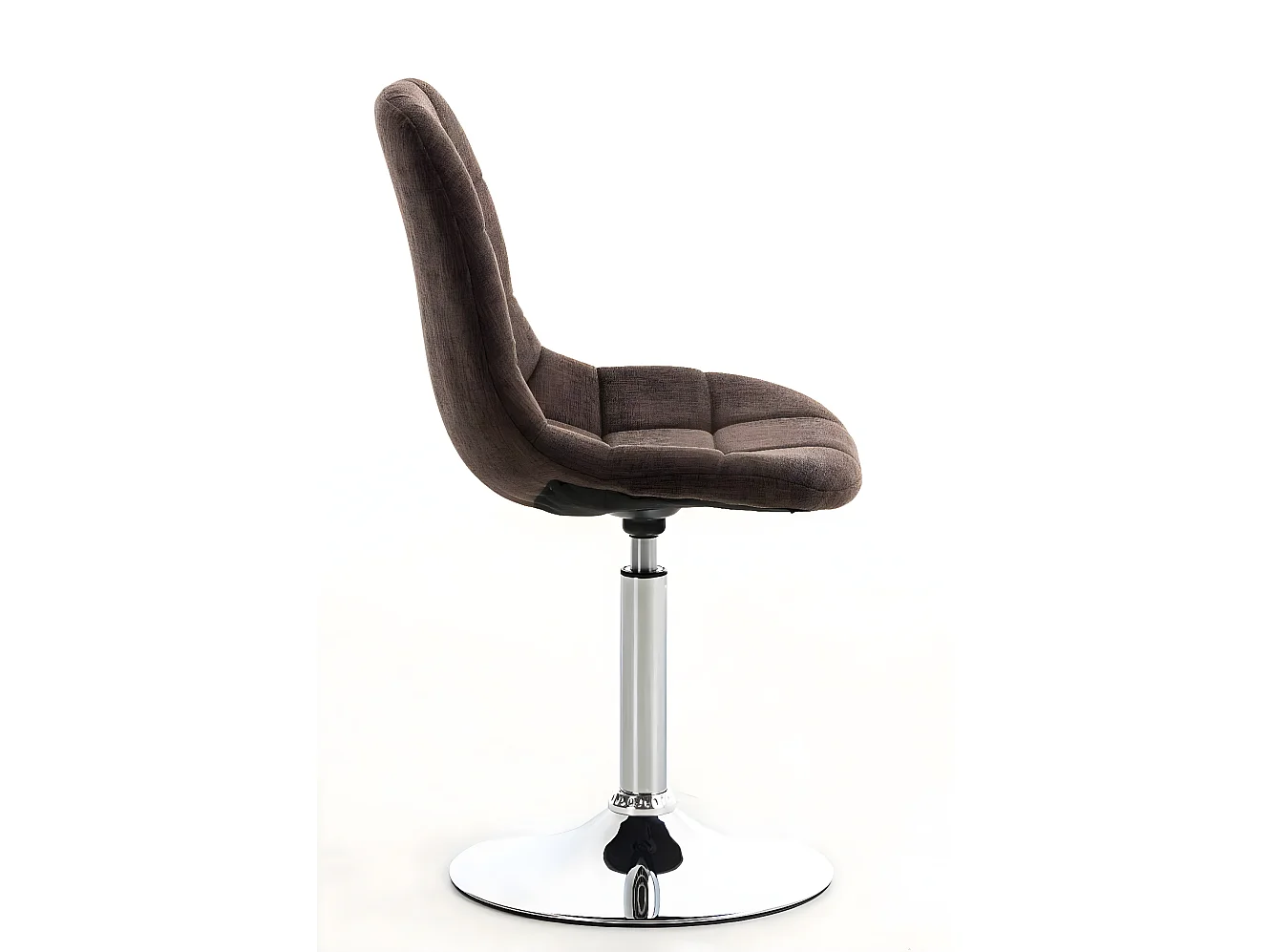 Chaise de bureau - Tissu & Métal chromé - Marron - Emil