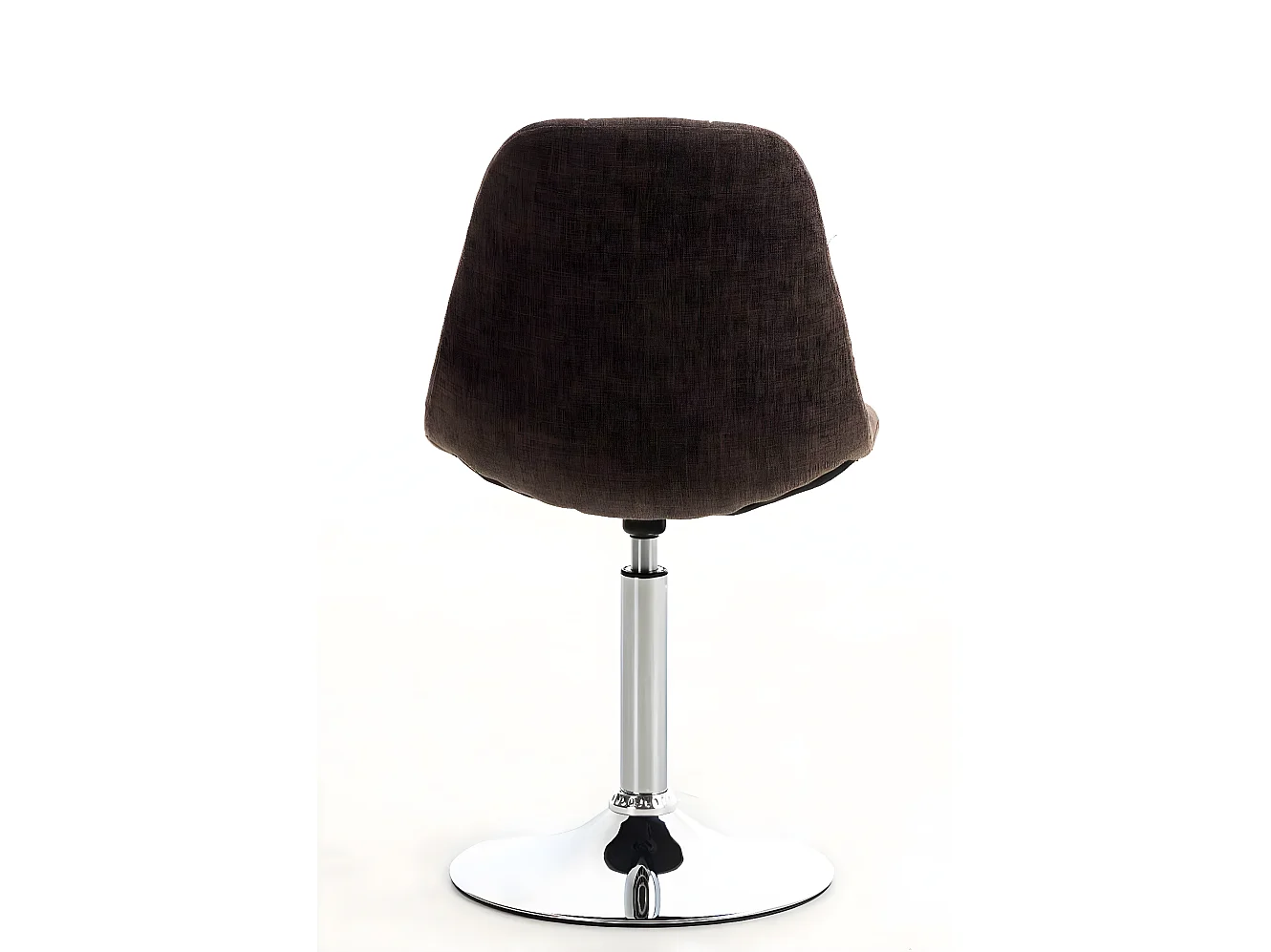 Chaise de bureau - Tissu & Métal chromé - Marron - Emil
