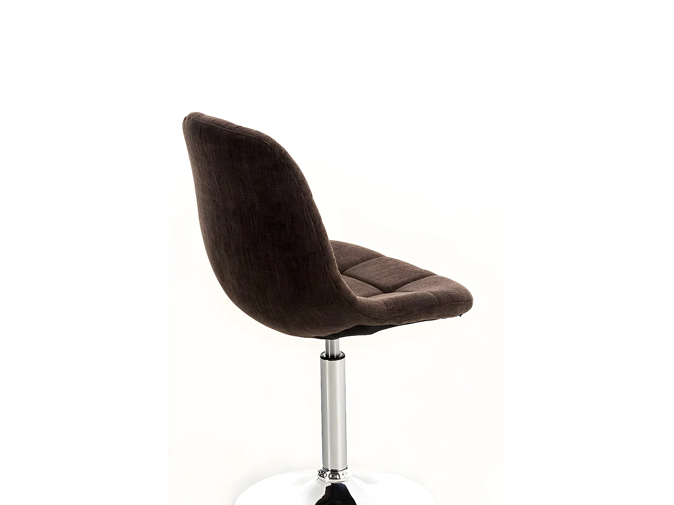 Chaise de bureau - Tissu & Métal chromé - Marron - Emil