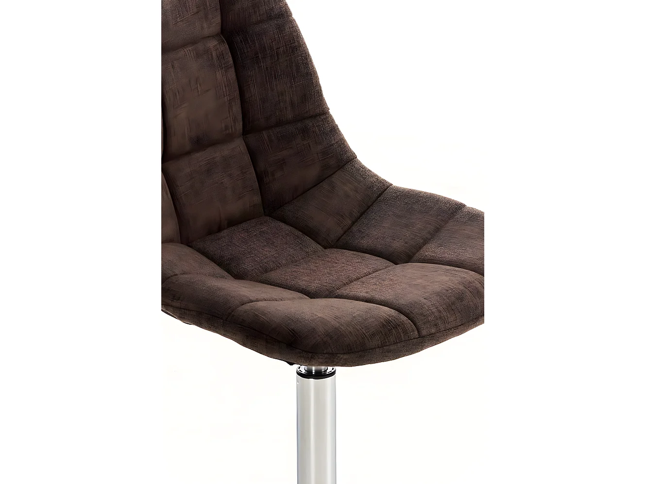 Chaise de bureau - Tissu & Métal chromé - Marron - Emil