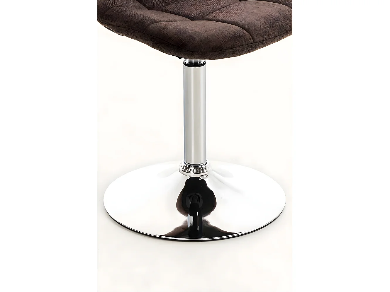 Chaise de bureau - Tissu & Métal chromé - Marron - Emil