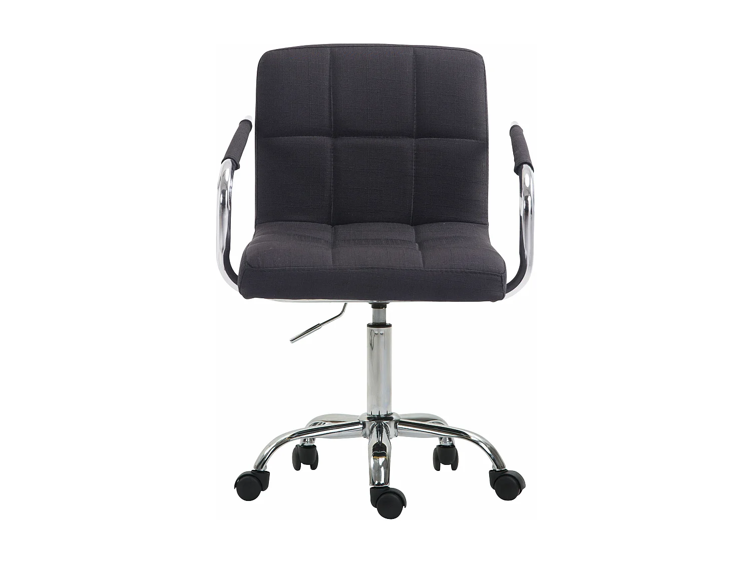 Chaise de bureau - Tissu & Métal chromé - Noir - Lucy V2