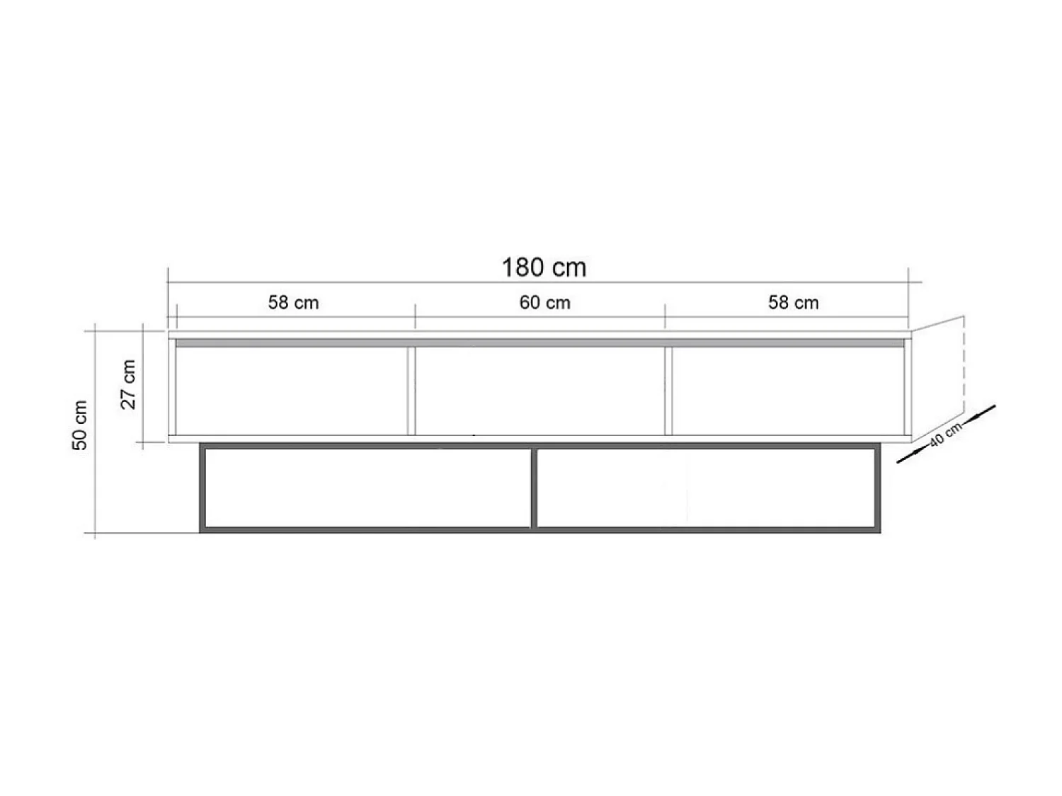 Mueble TV industrial con cajones HAYE