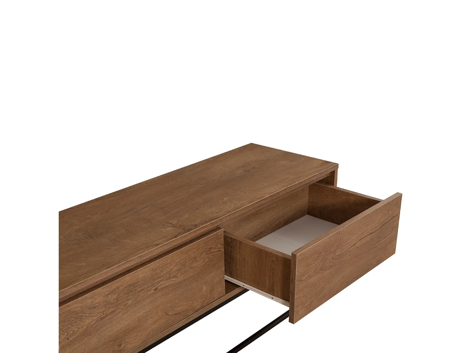 Móvel de TV Industrial Preto com Gavetas e Prateleiras - Design Moderno e Elegante