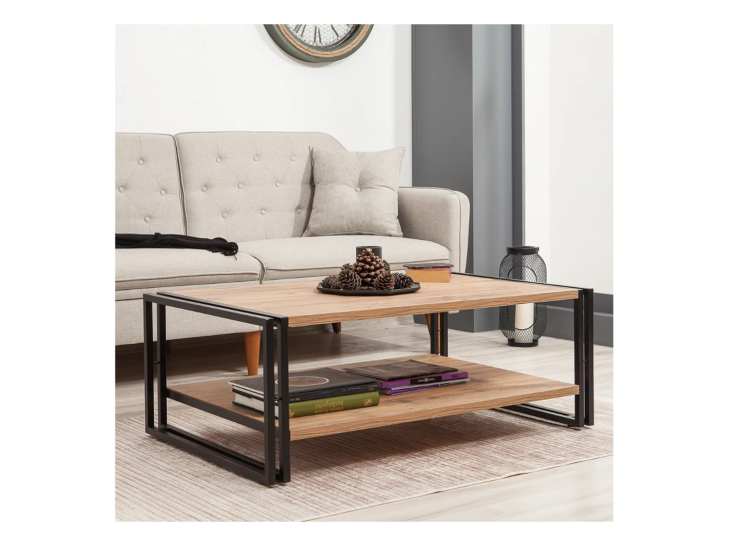 Table basse industrielle rectangle HOLEN
