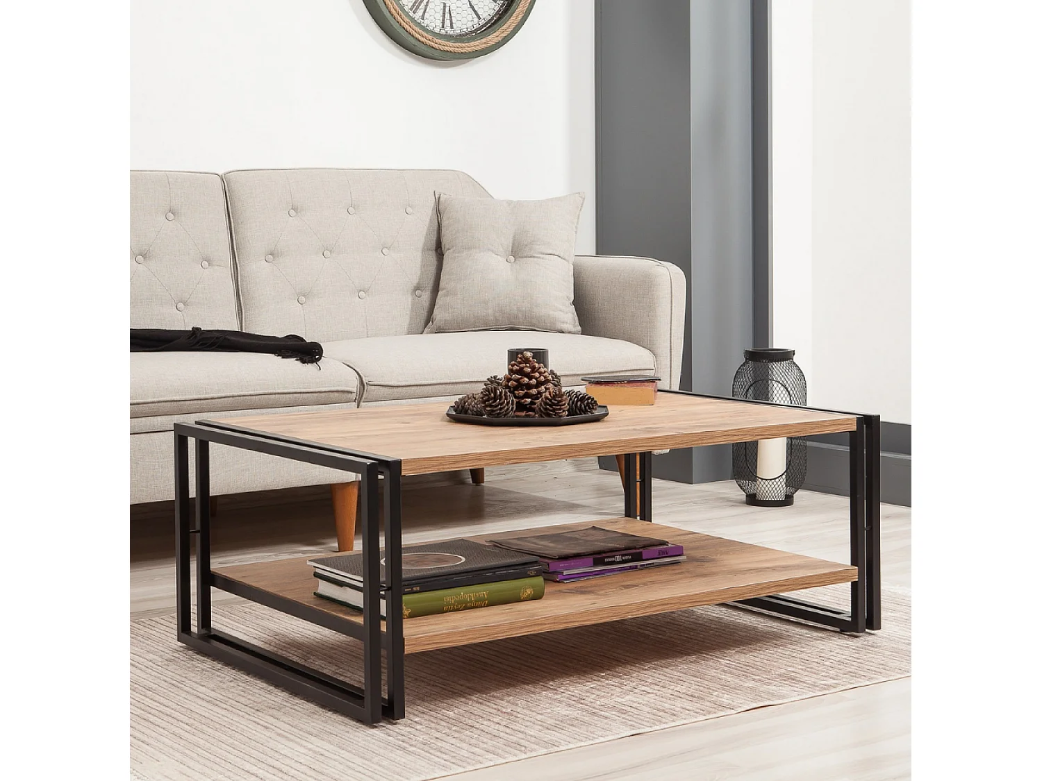 Table basse industrielle rectangle HOLEN