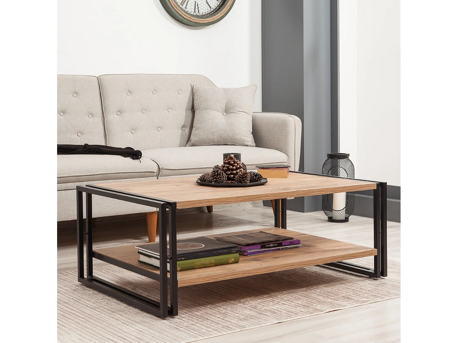 Table basse industrielle rectangle HOLEN