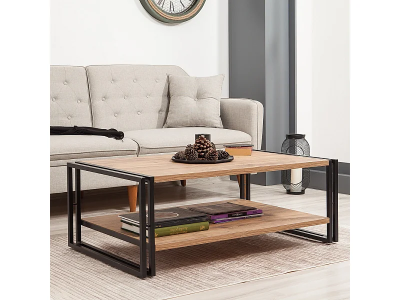 Table basse industrielle rectangle HOLEN