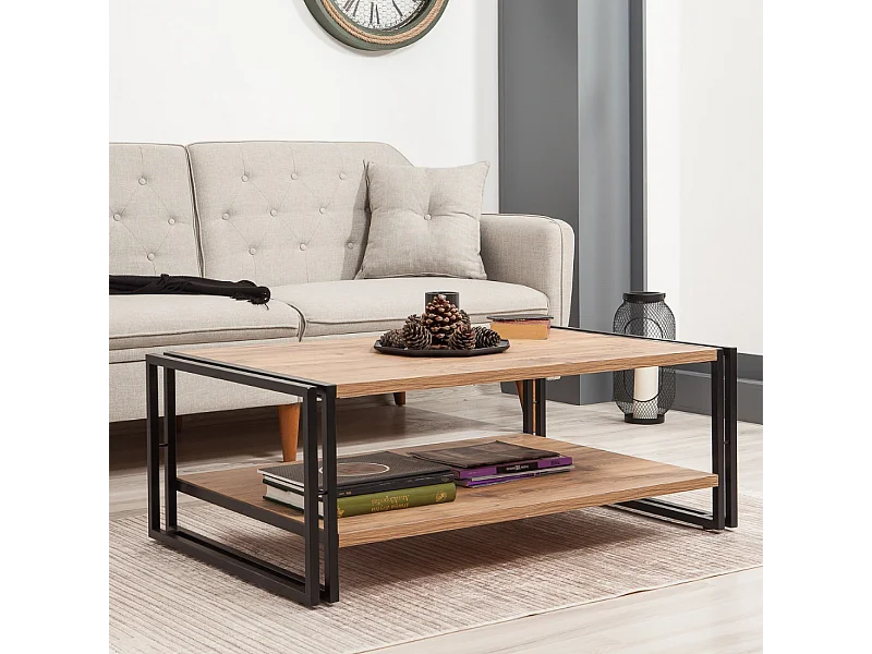 Table basse industrielle rectangle HOLEN