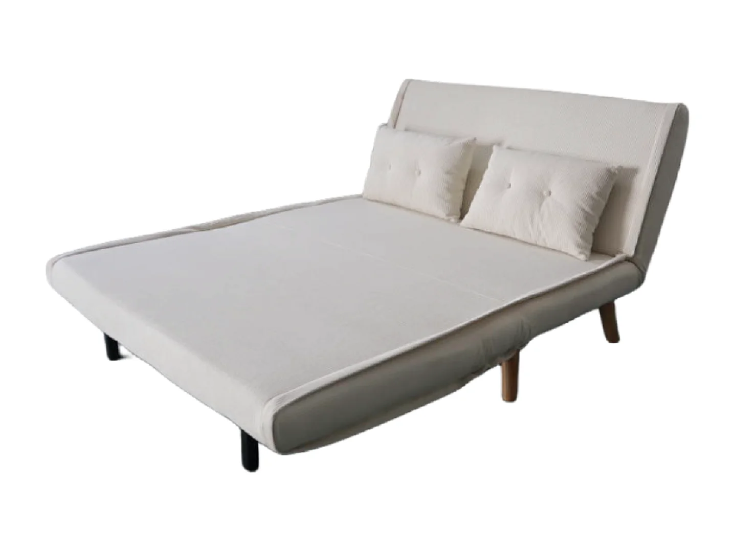 Omvormbare Fluwelen Ribbank Beige 2-Zits ENNIS