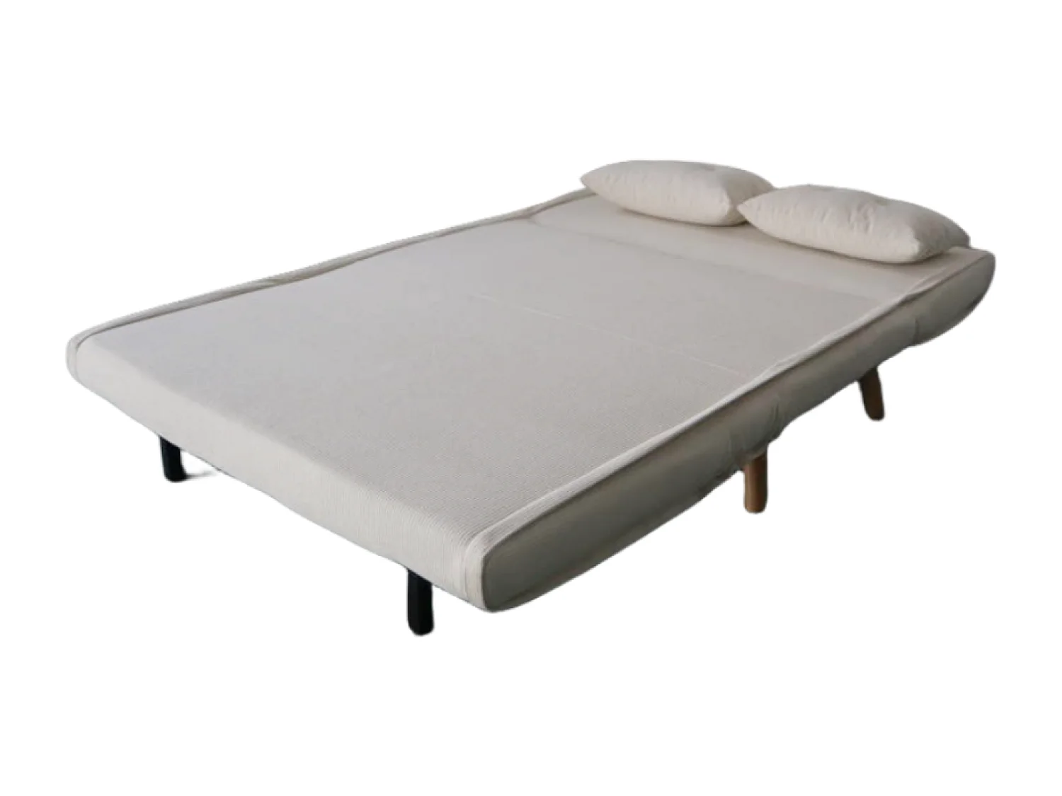 Canapé convertible en velours côtelé beige 2 places ENNIS