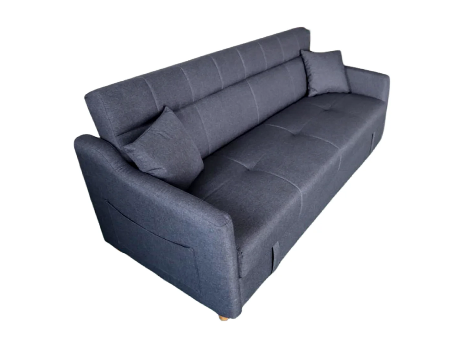 Canapé convertible avec coffre en tissu gris foncé 3 places ADARE
