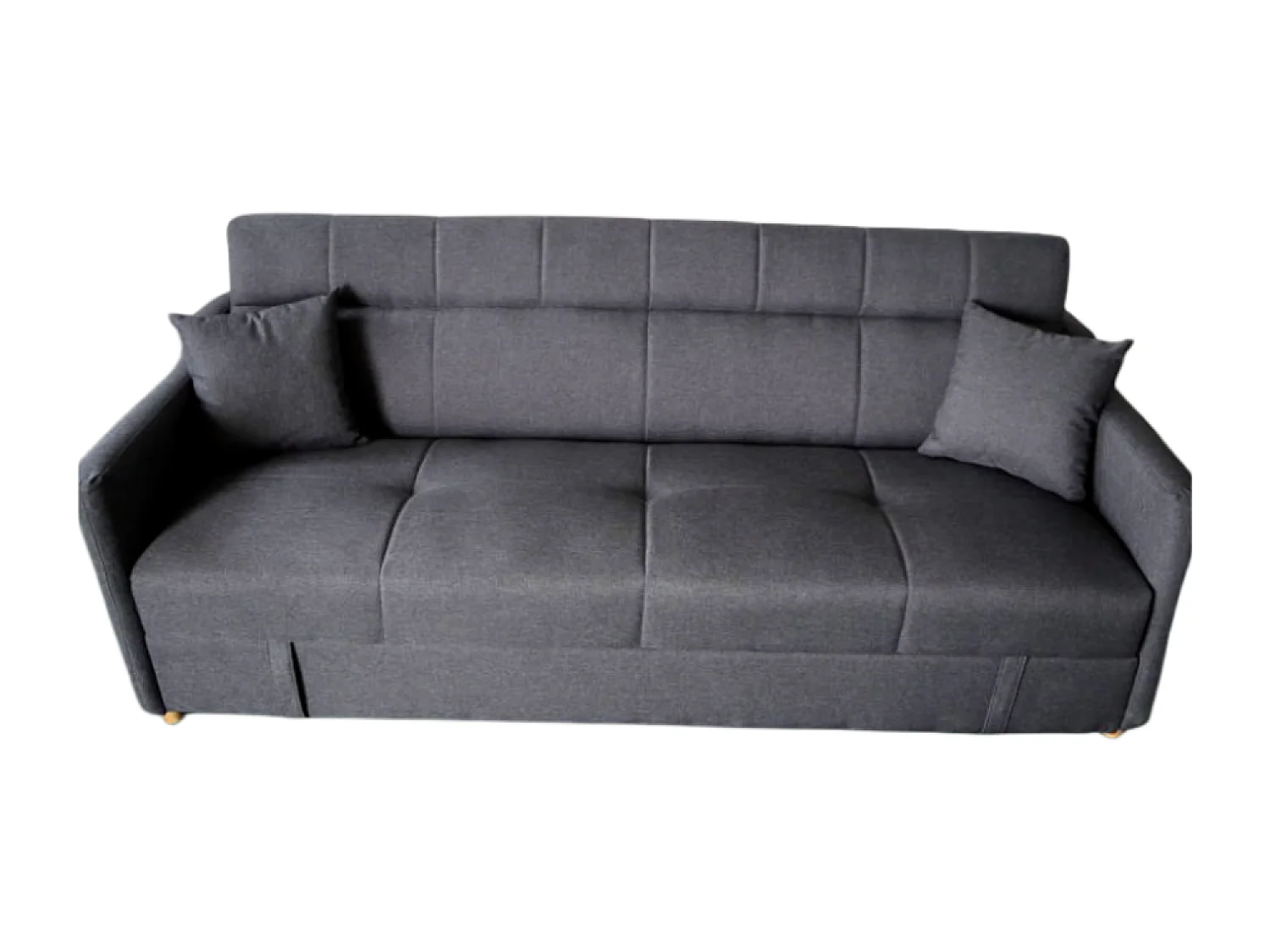 Canapé convertible avec coffre en tissu gris foncé 3 places ADARE