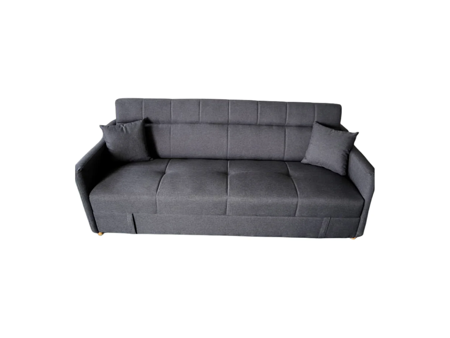 Sofá-Cama Conversível Cinza Escuro de 3 Lugares com Armazenamento - ADARE