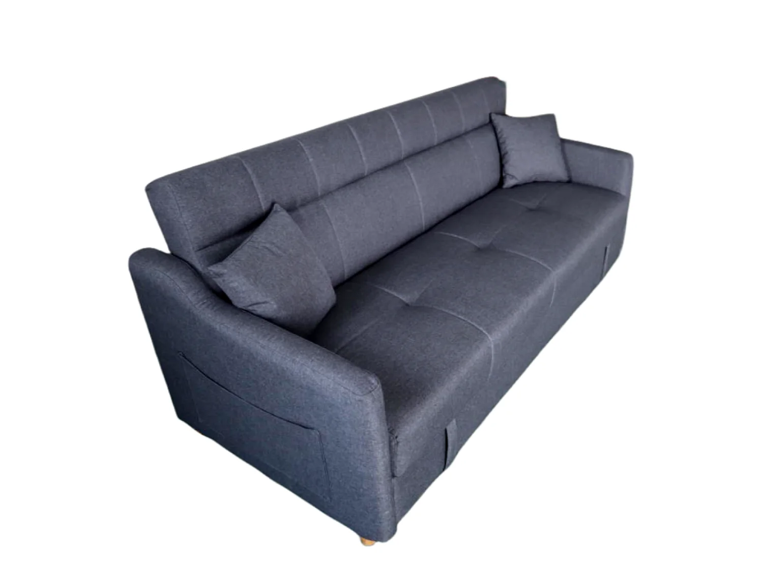 Sofá-Cama Conversível Cinza Escuro de 3 Lugares com Armazenamento - ADARE