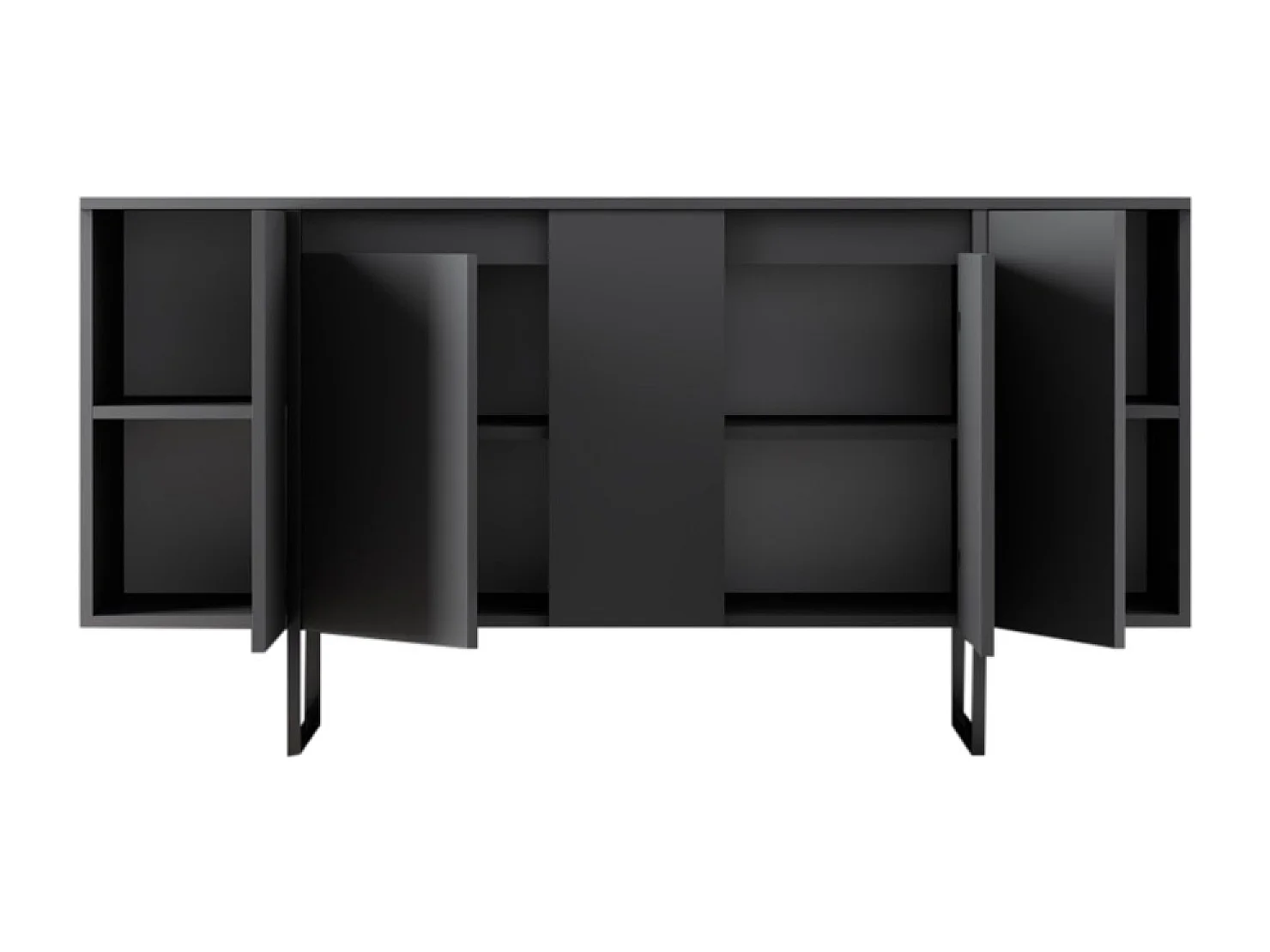 Buffet design noir 4 portes BORAS