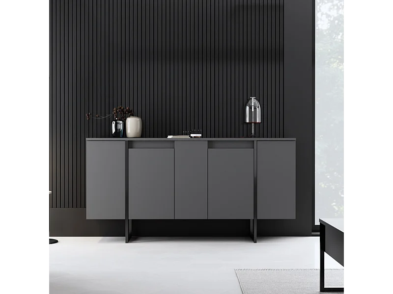 Credenza di design nera a 4 ante BORAS