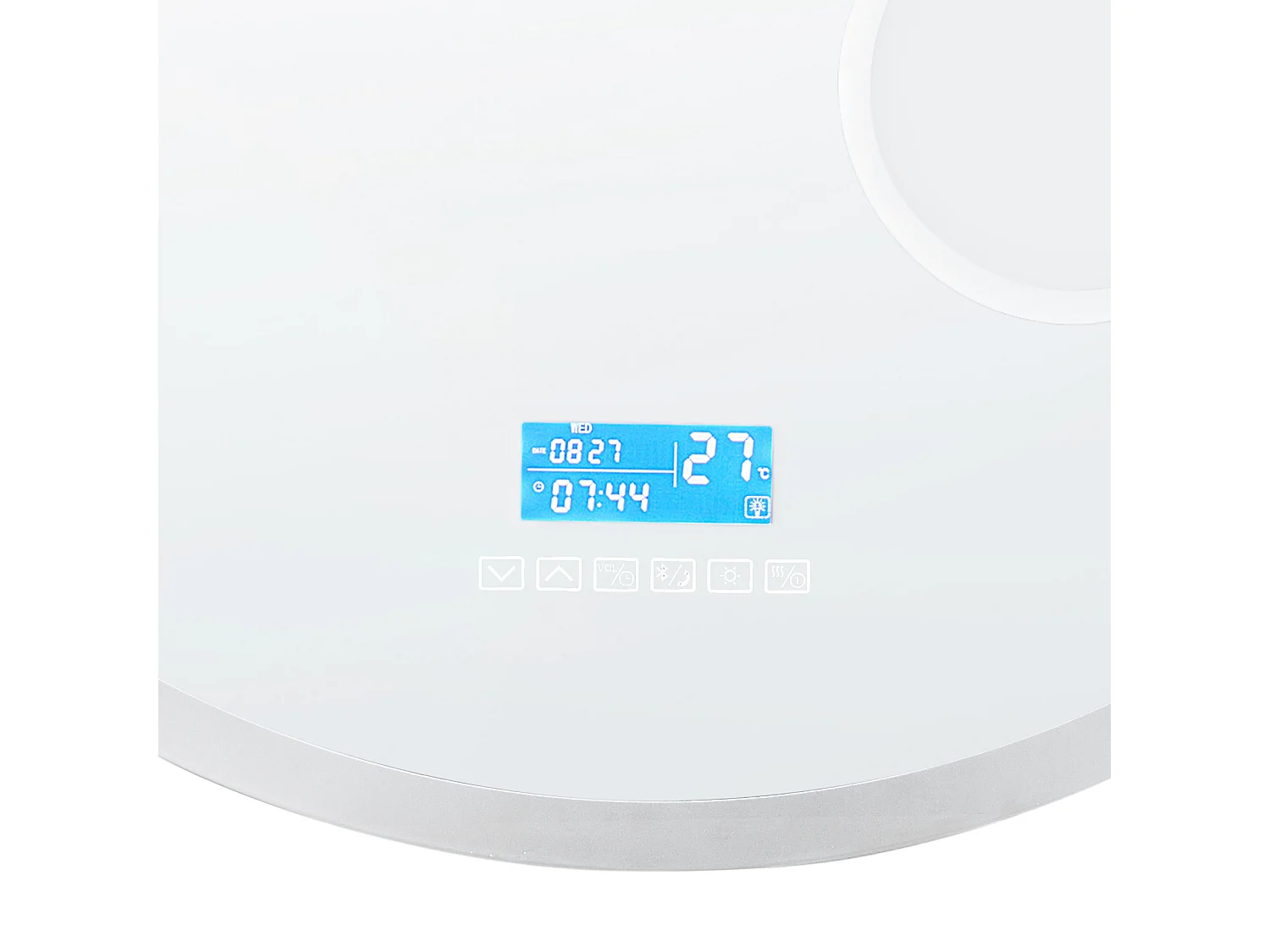 Espejo LED de baño FIXIN 80 cm 80 cm con altavoz Bluetooth integrado Plateado