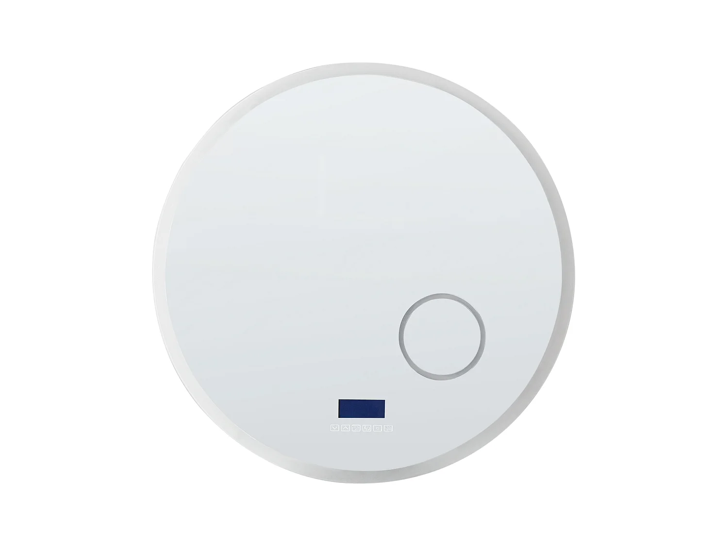 Specchio da bagno con luce LED FIXIN 80 cm 80 cm con altoparlante Bluetooth integrato Argento