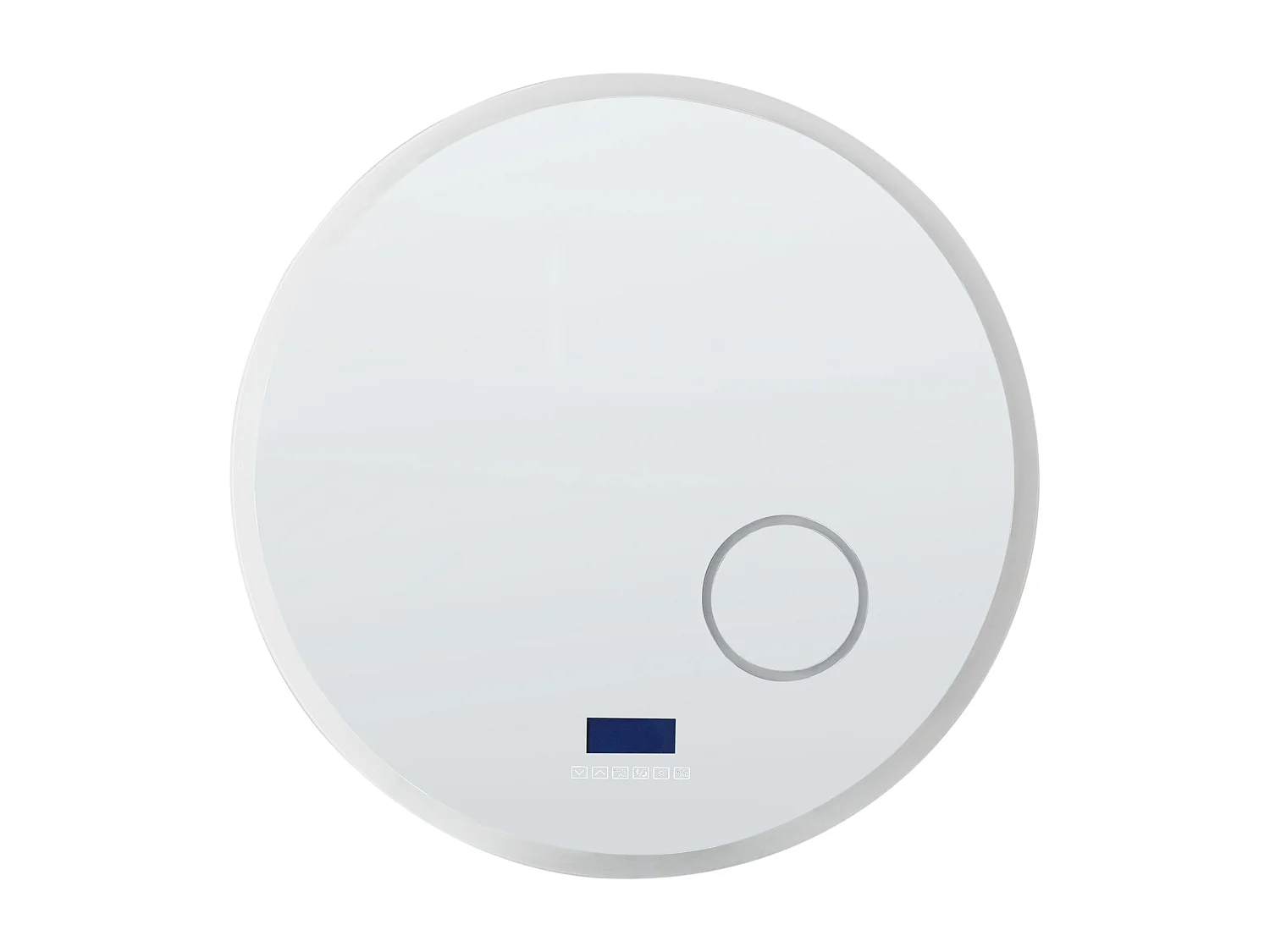 Miroir de salle de bain LED FIXIN 80 cm 80 cm Avec haut-parleur Bluetooth intégré Argenté