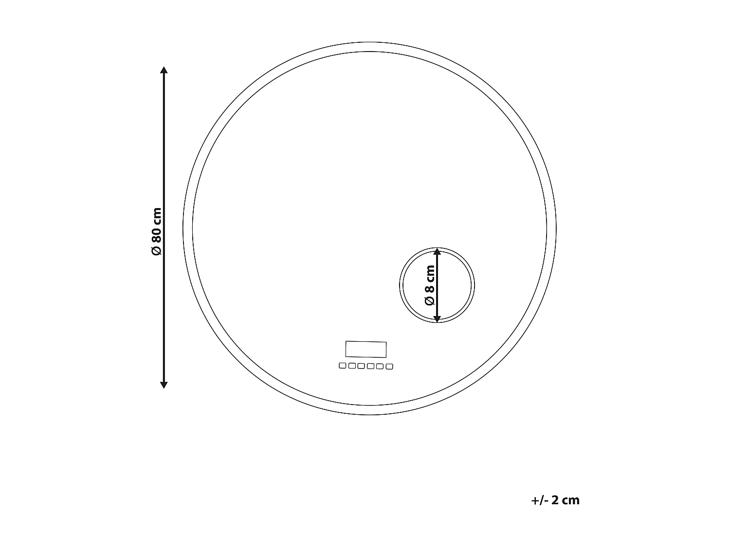 Miroir de salle de bain LED FIXIN 80 cm 80 cm Avec haut-parleur Bluetooth intégré Argenté