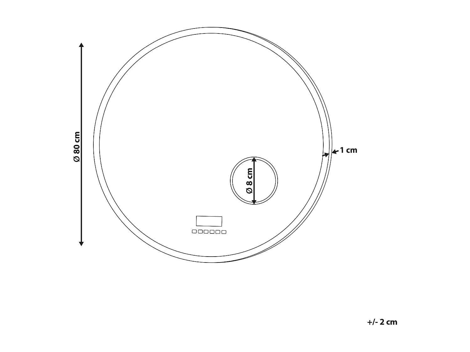 Miroir de salle de bain LED FIXIN 80 cm 80 cm Avec haut-parleur Bluetooth intégré Argenté