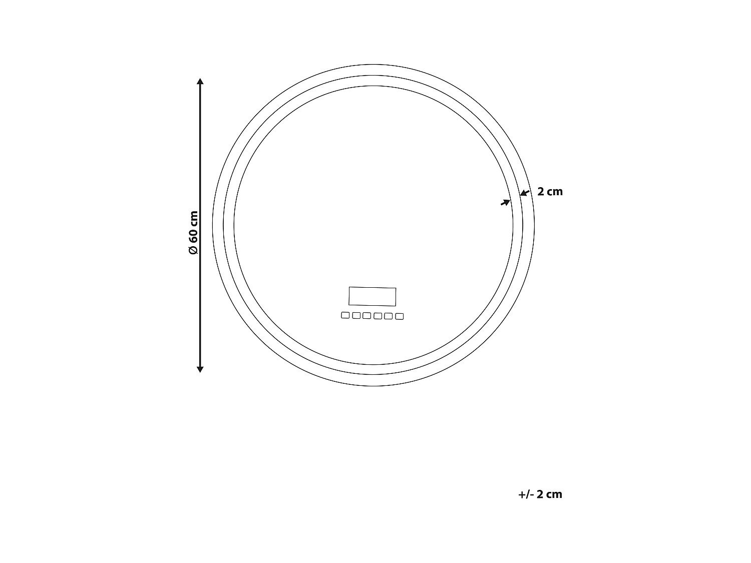LED badkamerspiegel BROGNON 60 cm 60 cm Met ingebouwde Bluetooth speaker Zilver