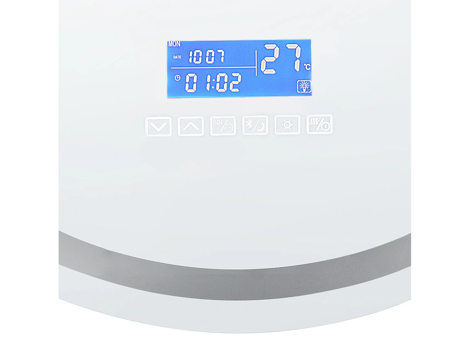 Espelho LED para casa de banho BROGNON 60 cm 60 cm Com altifalante Bluetooth integrado Prateado