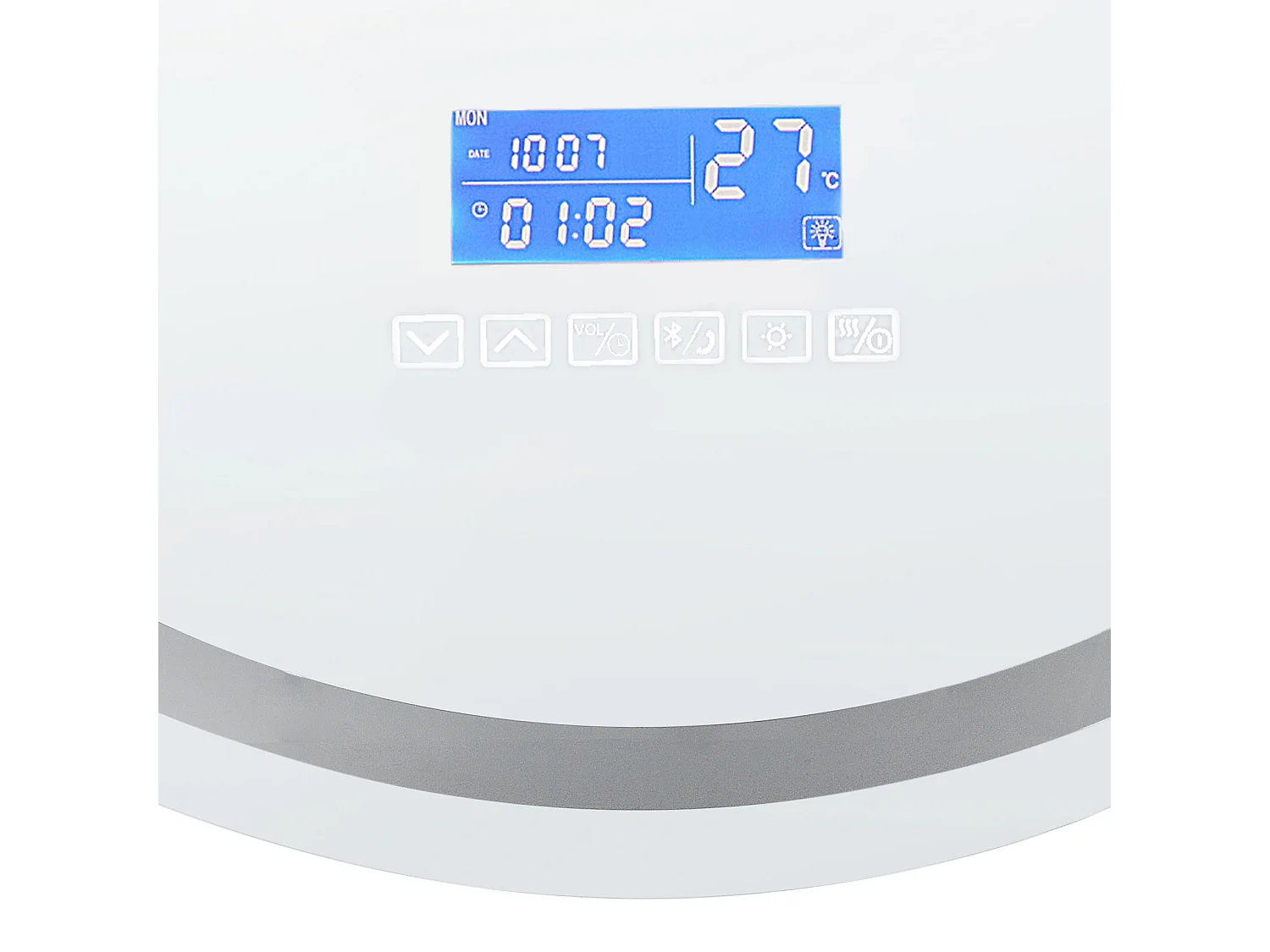 Miroir de salle de bain LED BROGNON 60 cm 60 cm Avec haut-parleur Bluetooth intégré Argenté