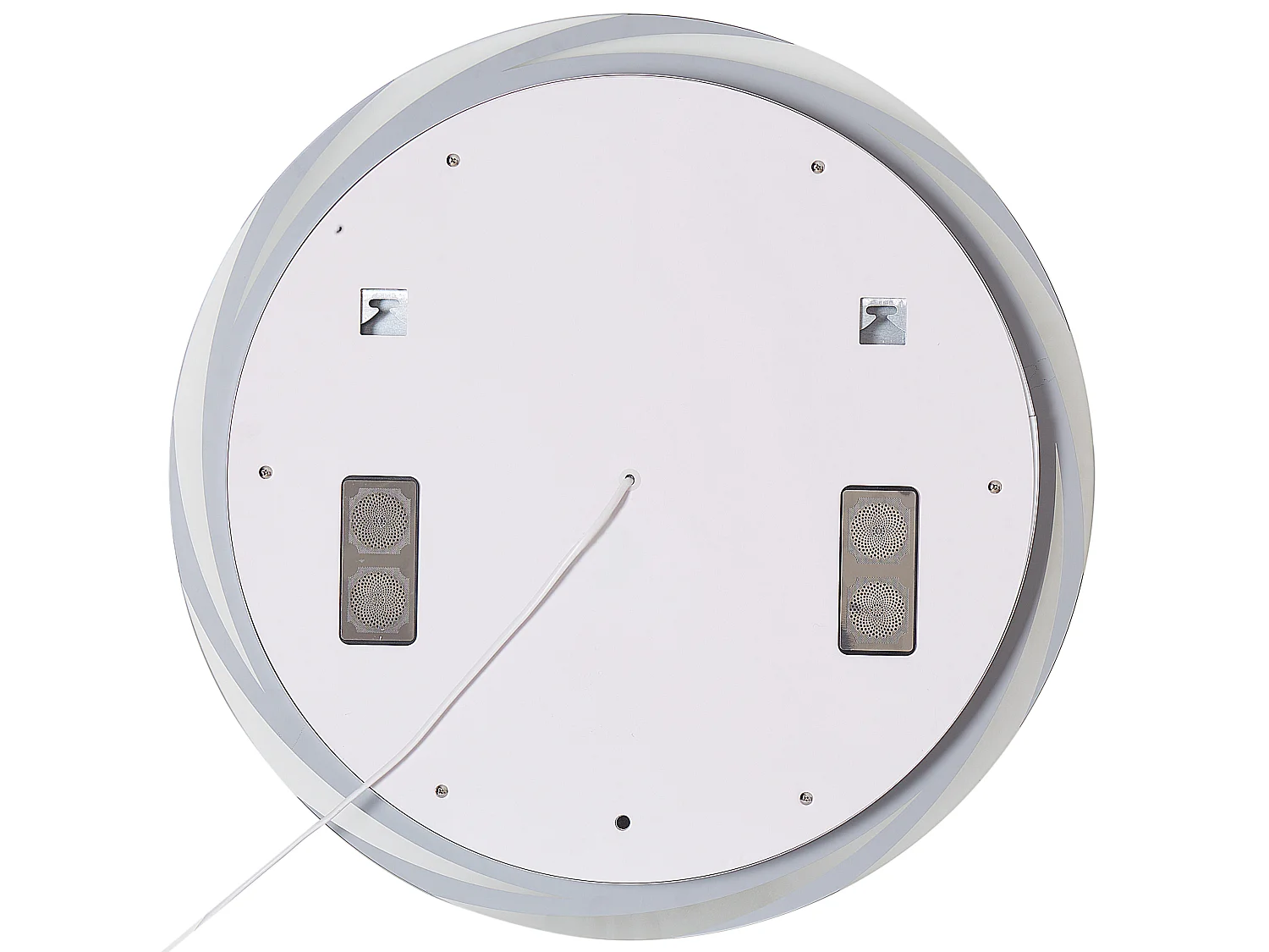 Miroir de salle de bain LED TANAY 60 cm 60 cm Avec haut-parleur Bluetooth intégré Argenté
