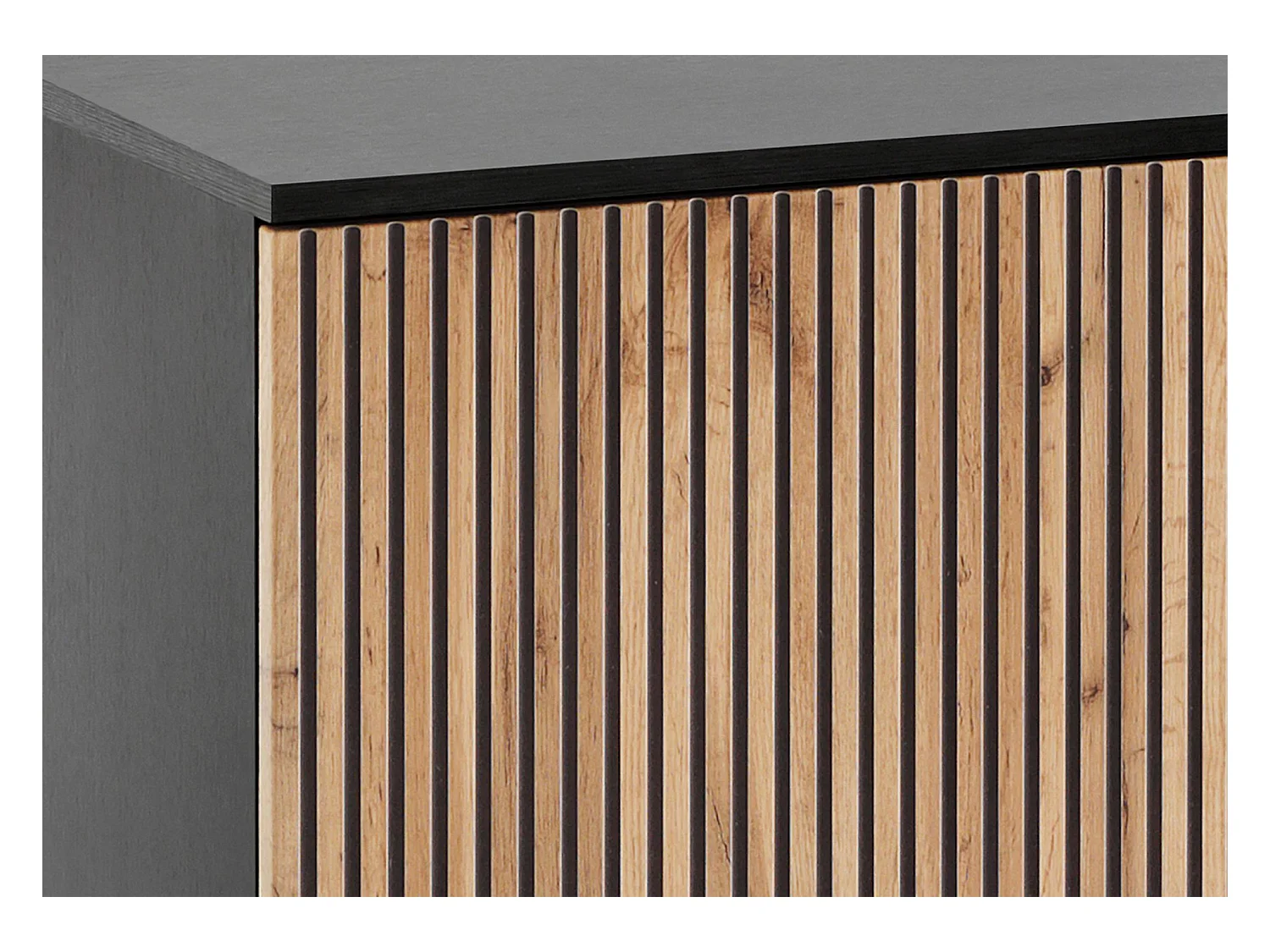 Sideboard zweitürig - mit LED - Schwarz/Holtoptik - 104 cm - TOSENA