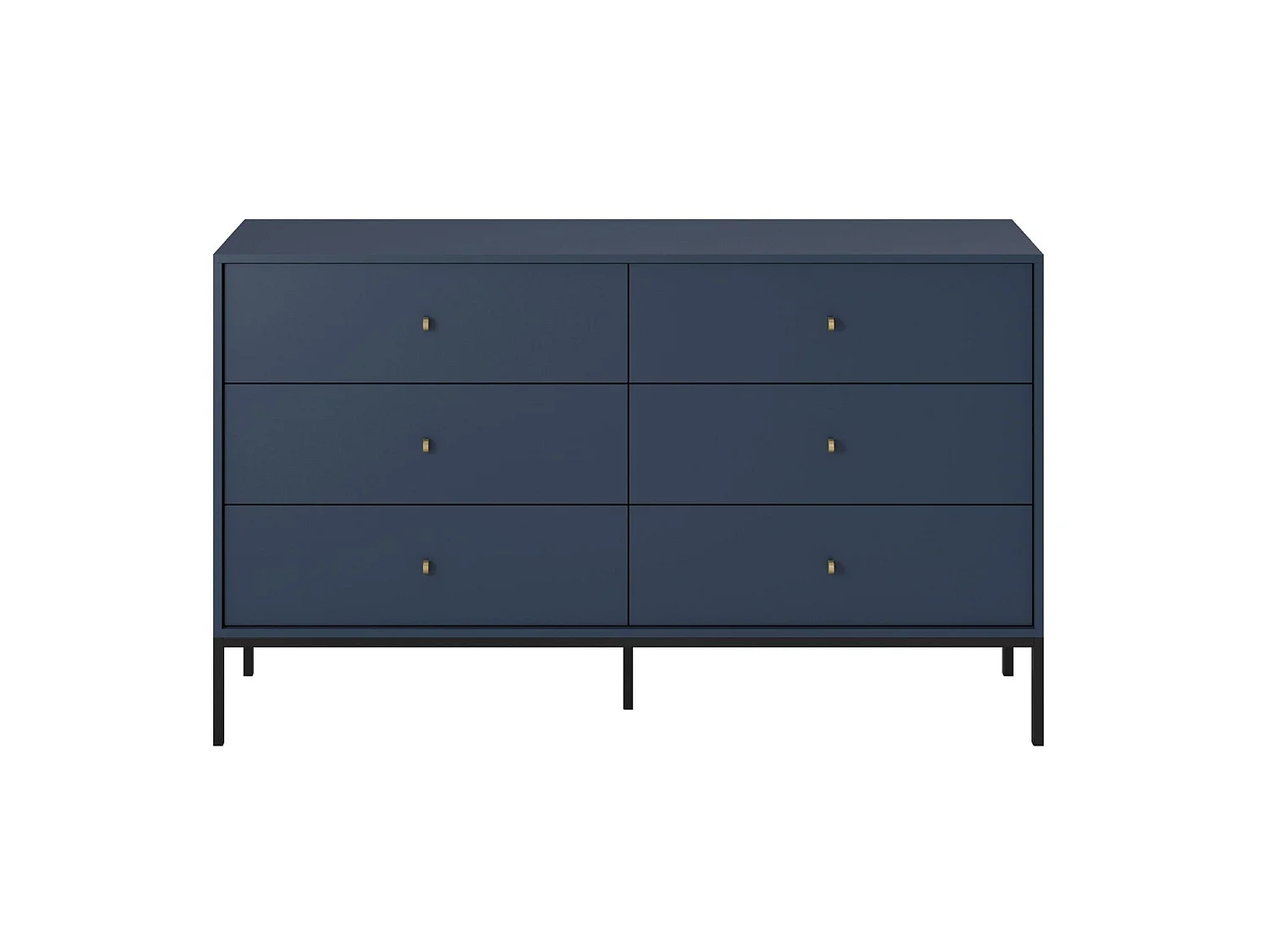 Commode - 154 cm - 6 tiroirs - bleu marine - MONNE
