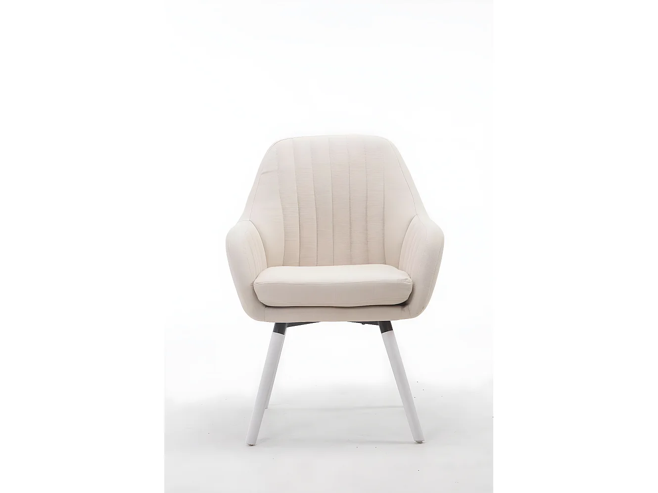 chaises avec accoudoirs - Tissu & Bois - Crème - Florian