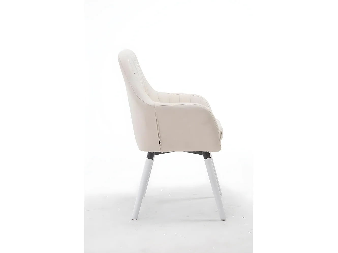 chaises avec accoudoirs - Tissu & Bois - Crème - Florian