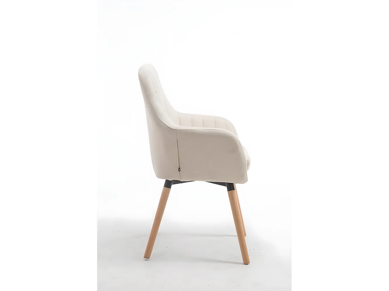 chaises avec accoudoirs - Tissu & Bois - Crème - Florian