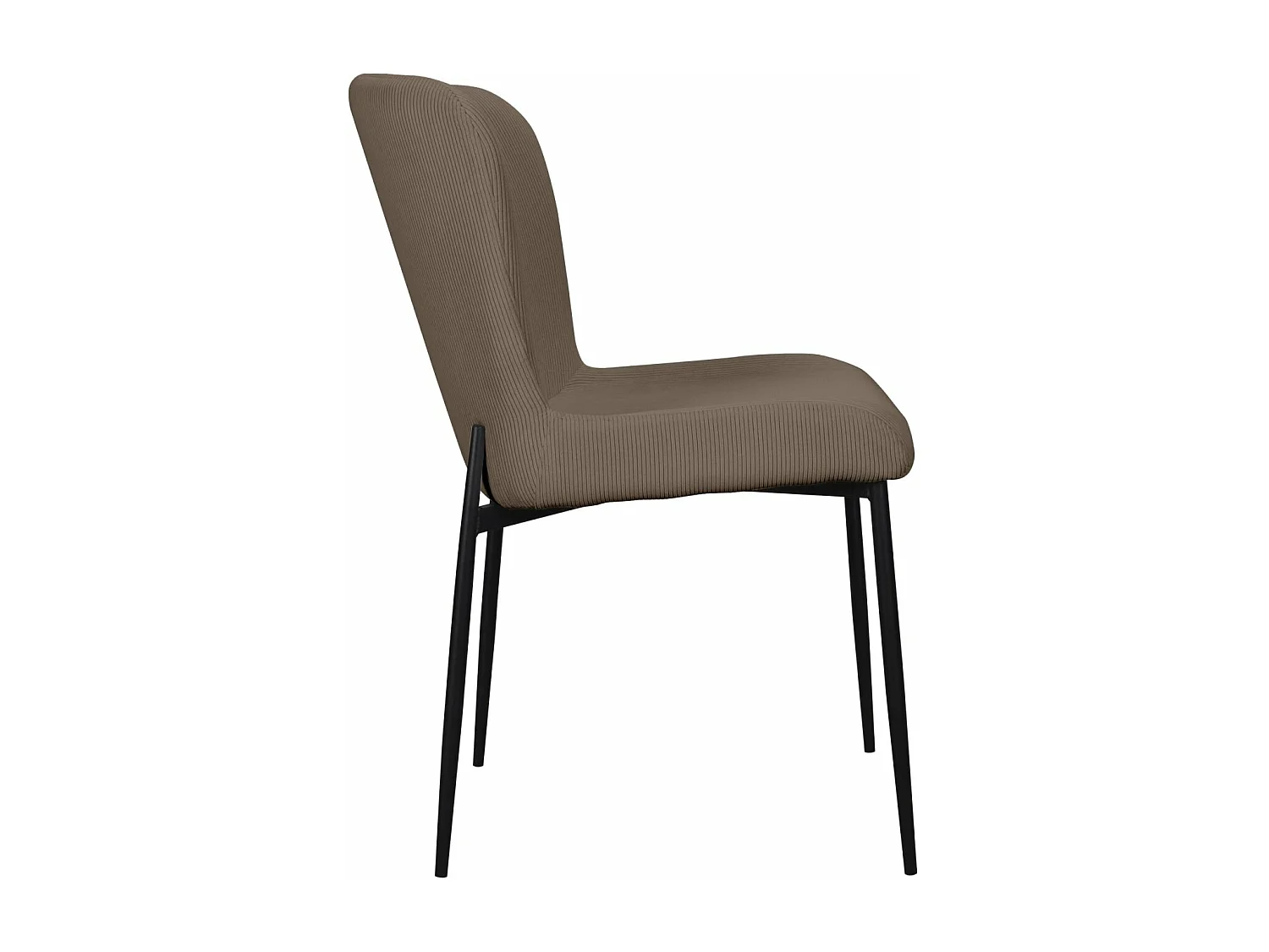 Chaise - en velours côtelé brun - pieds en métal noir - NEUL