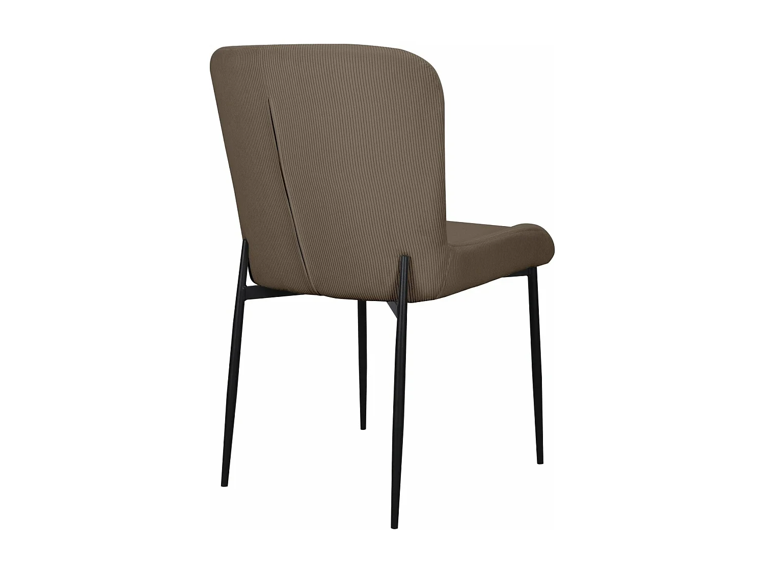 Chaise - en velours côtelé brun - pieds en métal noir - NEUL