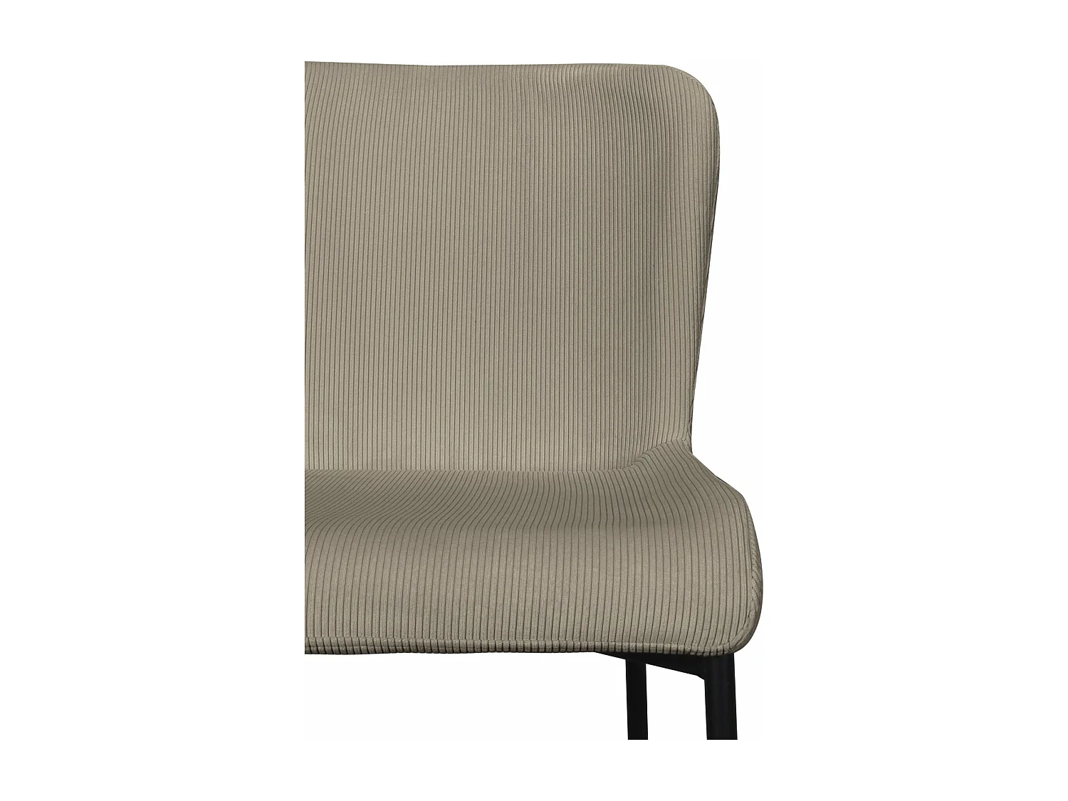 Chaise - en velours côtelé gris - pieds en métal noir - NEUL